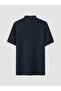 Vizyon New Season Navy Blue Polo Collar Men's T-Shirt - 6