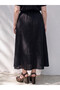 Vizyon New Season Black Plus Size Elastic Waist Brode Skirt - 4