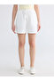 White Soft Touch Women's Shorts with Elastic Waist - 2
