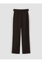 Brown Women's Trousers with Elastic Waist and Stripe Detail - 5