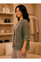 Women's Openwork Knitted Patterned Long Sleeve Knitwear Cardigan (Size 68 Width 56) - 2