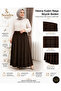 Hesna Women's Neşe Large Size 8-Piece Sandy Skirt, Stone Detailed, Unlined, Elastic Waist, Comfortable Cut, Summer Wear