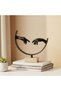 Marketplace Sync Metal Sculpture With Marble Base - Black