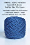 Electric Blue, Twisted Bamboo Cotton Knitting Yarn Set (Total 200 Gr.) - 3
