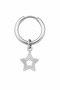 Unisex Silver Color Surgical Steel Dangle Star Figured Hoop Earring 1 Piece