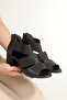 Cnf 116 High Heeled Sandals with Back Zipper and Rubber Detail - 3