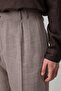 Dark Beige Lyocell Relaxed Fit Pleated Men's Trousers - 4