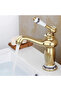 Bathroom faucet - Basin faucet - Countertop mounted - Single handle - Single hole - Brass body - Ceramic valve core - Hot and cold water - Gold - 2
