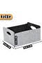 2-Pack Felt Storage Baskets with Handles, Foldable Storage Boxes for Shelves (Gray) - 2
