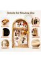 10x15 Inch Photo Frame 3D Pop-Up Display Box 25x41.5 cm with Linen Backing Removable Dividers for Bouquets Medals Brown - 2