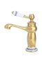 Elegant antique-style gold-plated brass bathroom sink faucet, hot and cold water faucet, suitable for home and hotel bathrooms. - 2