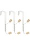 Door hooks, 3-pack of double hooks, wooden door hooks, towel hooks, suitable for bedrooms, bathrooms, and kitchens.