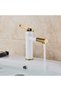 Minimalist modern black cylindrical bathroom sink faucet, basin faucet - white gold, 20cm - 2