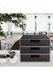 PU leather and MDF storage box for documents and office supplies, office organizer, office secretary – fiberboard and paper storage system, black. - 2