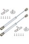 200N/20kg Hydraulic Gas Spring Hinges with Gas Damper and Screws for Lifting Cabinet Doors and Kitchen Furniture (2-Piece Set, Silver)