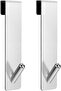 2-piece shower hook set, no-drill towel hooks, suitable for frameless glass shower doors (silver).