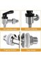 set of 2 beverage dispensers, made of stainless steel, with a 16mm beer tap, water dispenser, and replacement beverage dispenser taps. - 3