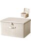 1 Lockable Cotton/Linen Storage Box (40×30×21 cm) - Large Capacity Clothing Storage Organizer for Wardrobes, Bedrooms & Home
