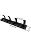 Wall-Mounted Space-Saving Foldable Aluminum Coat & Towel Rack with Retractable Hooks (Black) - 4