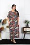 Fashion Line Women Large Size Short Sleeve Black Mom Nightgown 1373 - 5