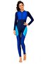Women’s One-Piece Full-Coverage Swimsuit with Long Sleeves, Full-Length Legs, Colour-Block Design and Front Zipper - 3