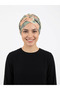 Floral Patterned Tape Detailed Lined Ready-To-Wear Turban Hijab Pool Cap - 6