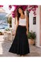 Women's Knitted Waist Tassel Lace-Up Viscose Italian Skirt
