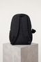 Unisex Youth Black School Bag with Monkey Keychain, Multi-Compartment Crinkle Daily Backpack - 2