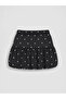 Black Polka Dot Girl's Balloon Skirt with Elastic Waist - 3
