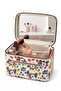 Floral Patterned Makeup Bag with Mirror Travel Cosmetic Organizer Handbag 21X14X14 cm - 2