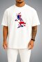 Oversize Unisex T-Shirt with Uk Flag and Map Chest Print