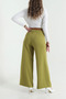Women's Belted Pocketless Zippered Tencel Crepe Trousers - 4