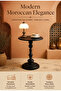 طاولة جانبية كلاسيكية مستديرة بقاعدة سوداء - طاولة أنيقة لغرفة المعيشة أو المدخل - 6