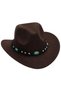 Unisex fashionable, stud-decorated, rolled brim, wide-brimmed felt western cowboy hat/ladies' cowboy hat/jazz hat