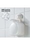 2-piece refillable wall-mounted suction cup soap dispenser set, no drilling required - white and black - 2