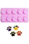 4-Piece Pink Red Purple Bone Cat Paw Silicone Cookie Cutter Mold Set - 7