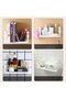 Large Capacity Wall Shelf - Plastic Storage Rack - Kitchen Bathroom Storage - Drill-Free Installation - Rectangular Model - White - 4