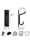 Wall Hooks for Jackets and Towels: Glue Hooks for Doors with 6 kg Load Capacity, Black, 4 Pieces - 5