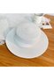 Womens straw sun hat, wide - brimmed, flat - topped, with pearl embellishments, for summer, beach, and travel use, providing sun protection and UV... - 3