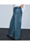 Hotfix baskılı wide leg jean pantolon - 5