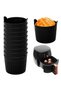 A set of 10 silicone muffin molds, each 6.5 x 6.5 cm in size, suitable for air fryers, non-stick, BPA-free.