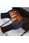 Heat-Resistant Fireproof Black Gloves, BBQ Gloves, Oven & Microwave Gloves, Cooking Tools, Length 33CM (1 Pair) - 5