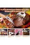 2-Piece Stainless Steel Shredder Claws with Long Wooden Handles (21.7x7.5cm), BBQ meat puller. - 4