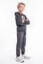 Boy's Printed Kangaroo Pocket Hooded Tracksuit Set - 3