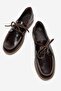 Leonelda Women's Genuine Leather Lace-Up Loafer Brown - 4