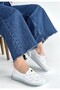 Rinna White Leather Sports Shoes - 3