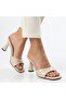 Jova Beige Patent Leather Heeled Slippers - 4