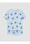 Lcw Kids Blue Stitch Printed Girls' Shorts Pajama Set - 2