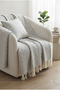 Cotton Woven Natural Berjer&Single Sofa Cover 145X180 2Pcs Gray - 2