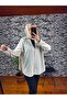 Striped Kimono with Button Detail on the Front, Standard Size. - 3